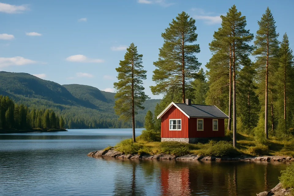 Scenic view of Telemark lake in Norway