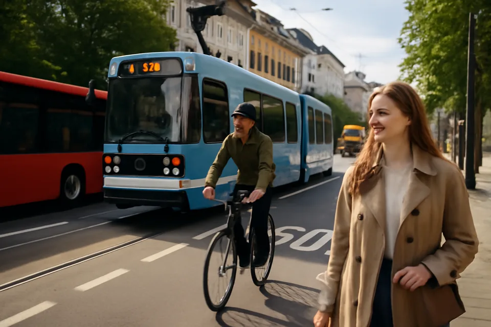 Norwegian story scene about transport i byen