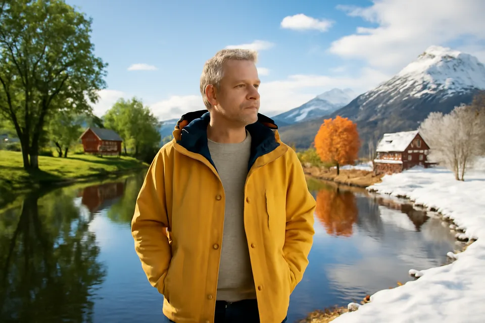Norwegian story scene about vær og årstider