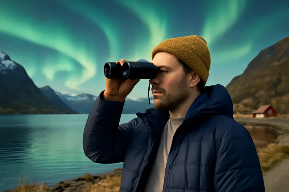 Norwegian story scene about nordlys og naturfenomener
