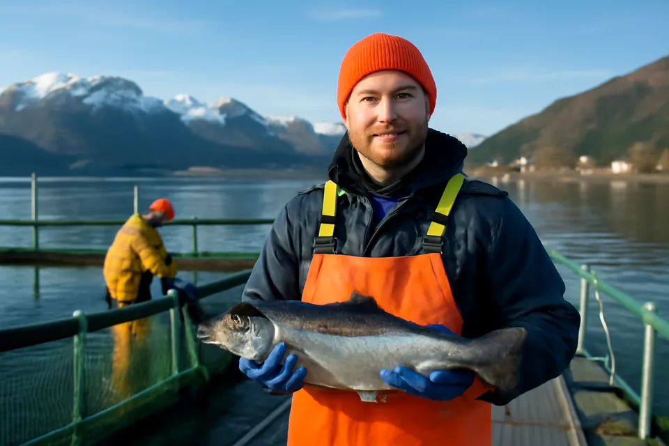 Norwegian story scene about fiskeri og havbruk