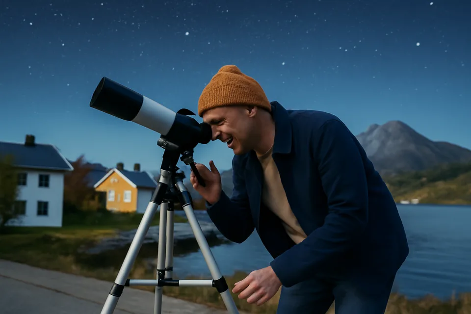 Norwegian story scene about verdensrommet og astronomi