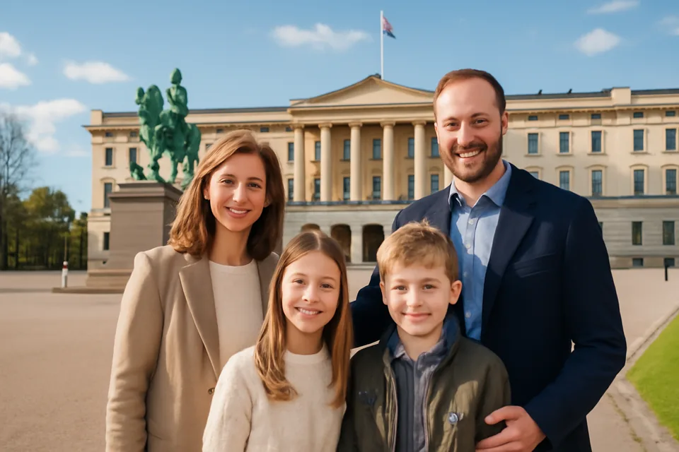 Norwegian story scene about kongefamilien