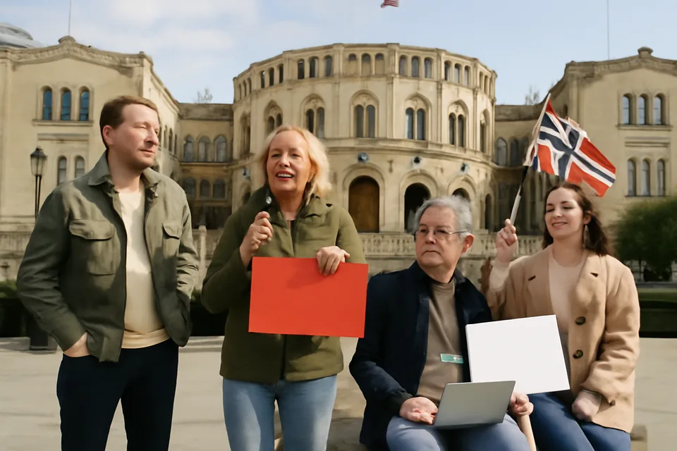 Norwegian story scene about det norske demokratiet