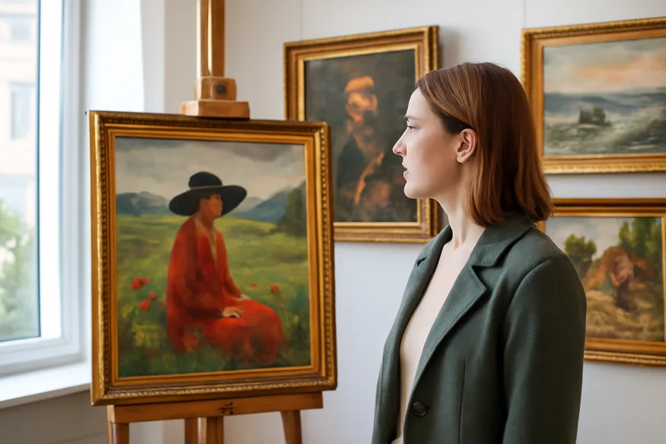 Norwegian story scene about norske malere og kunst