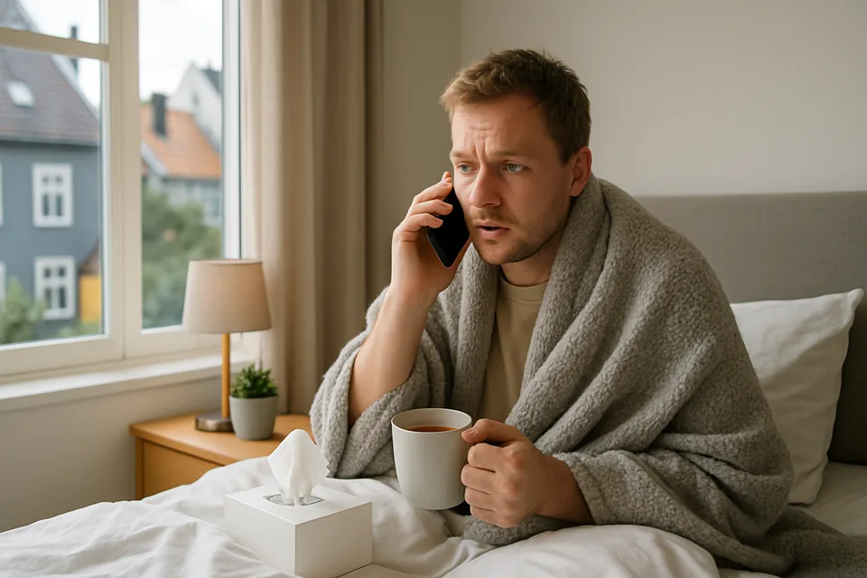 Norwegian conversation scenario: Calling in sick