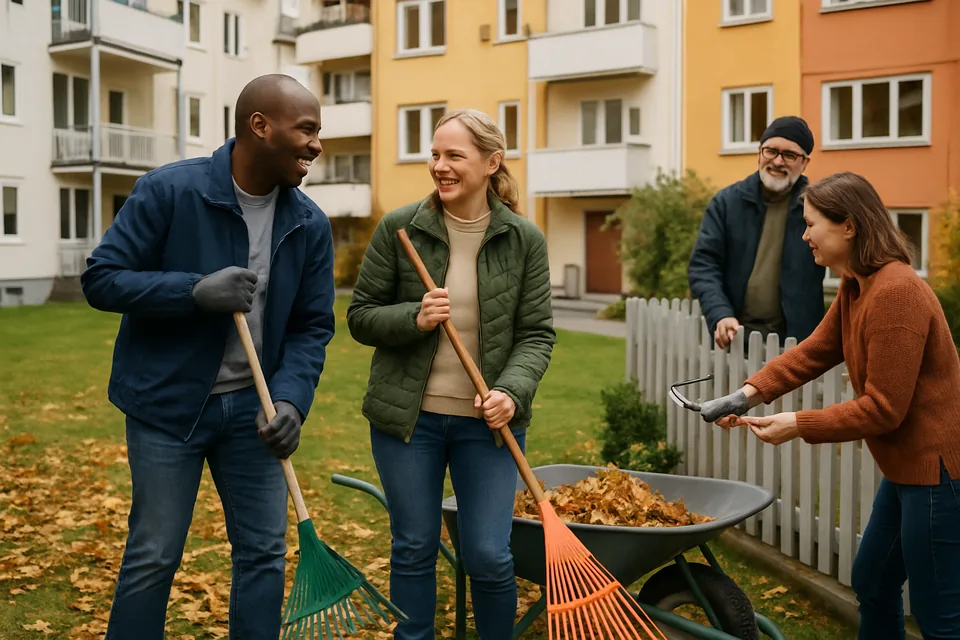 Norwegian conversation scenario: Community work chat
