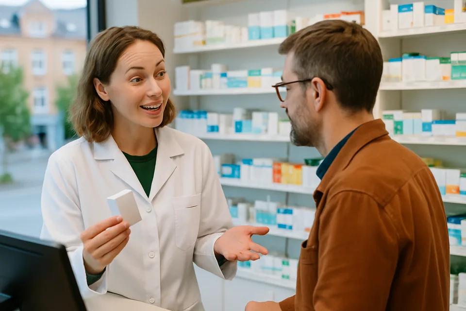 Norwegian conversation scenario: At the pharmacy