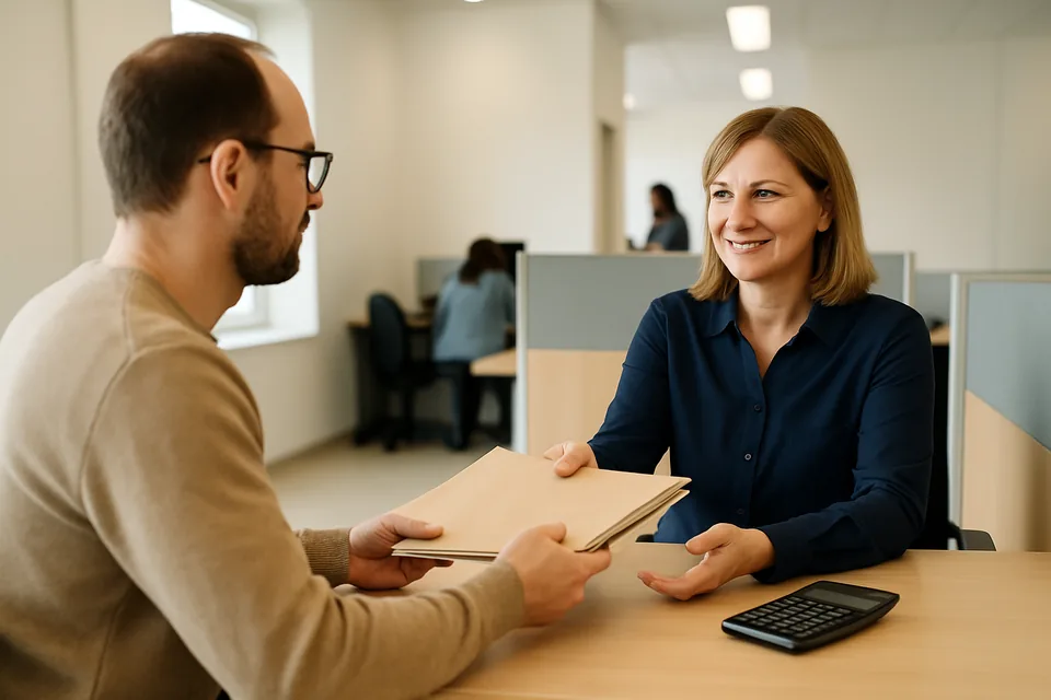 Norwegian conversation scenario: Tax office