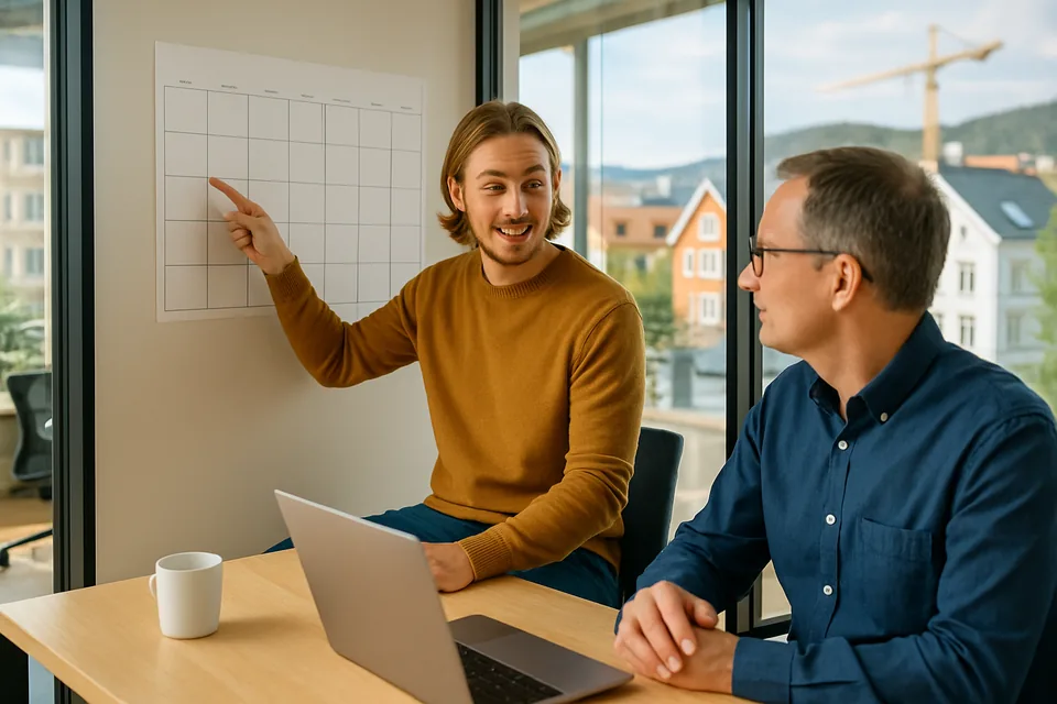 Norwegian conversation scenario: Requesting time off